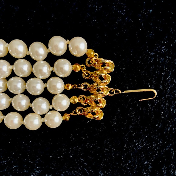 Vintage 5-strand adjustable choker pearl necklace - Picture 2 of 4